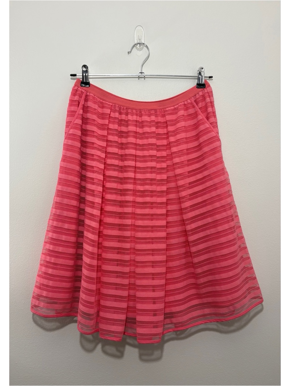 Maeve by Anthropologie “Lawn Party” corral striped A-line skirt (size 4)